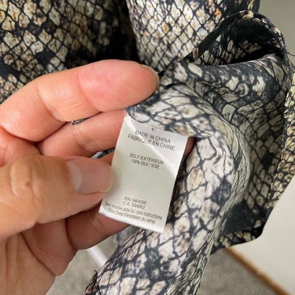 Theory NWOT snake skin print silk shirt dress Career Office Business Casual Sz 6 - Picture 5 of 9